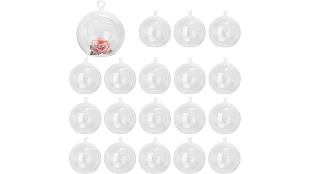 set of 20 hanging glass tea lights