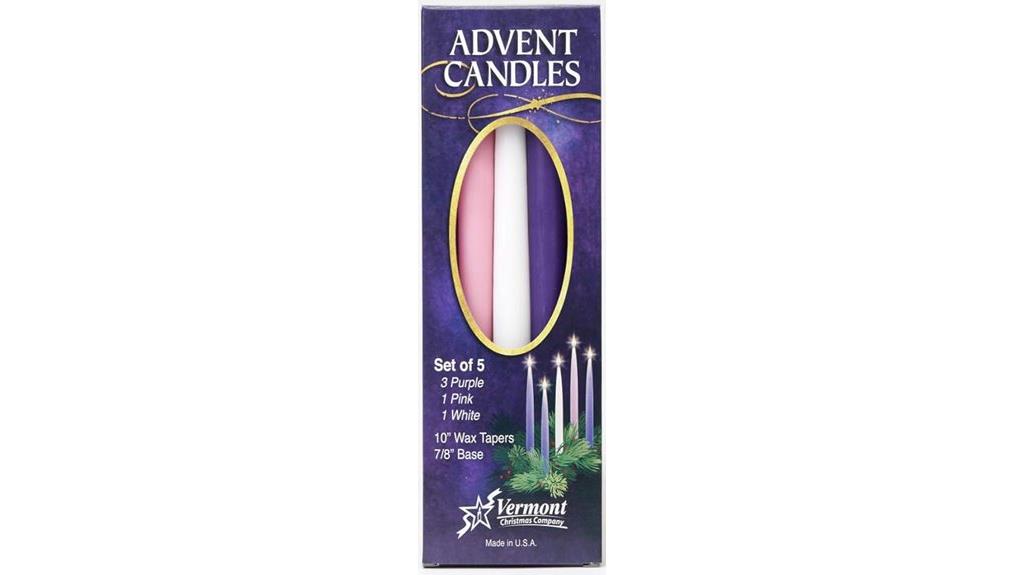 set of five advent candles