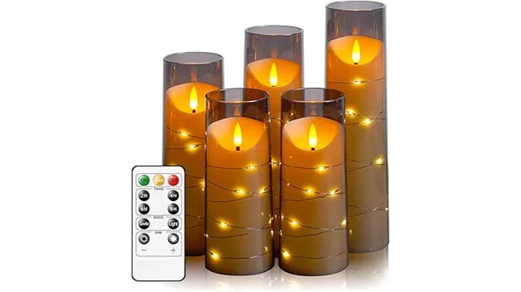 set of five star candles