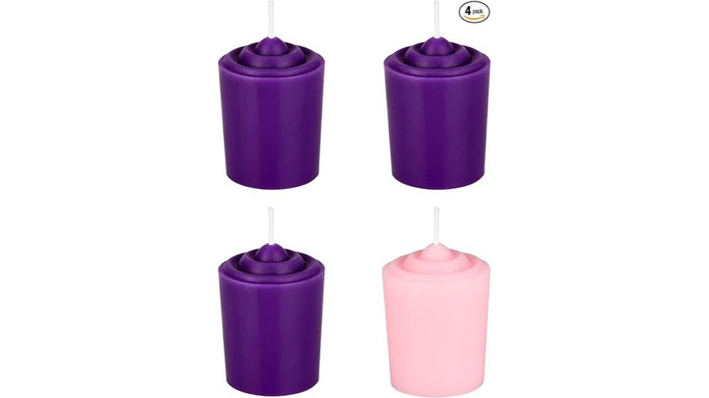 set of four unscented candles