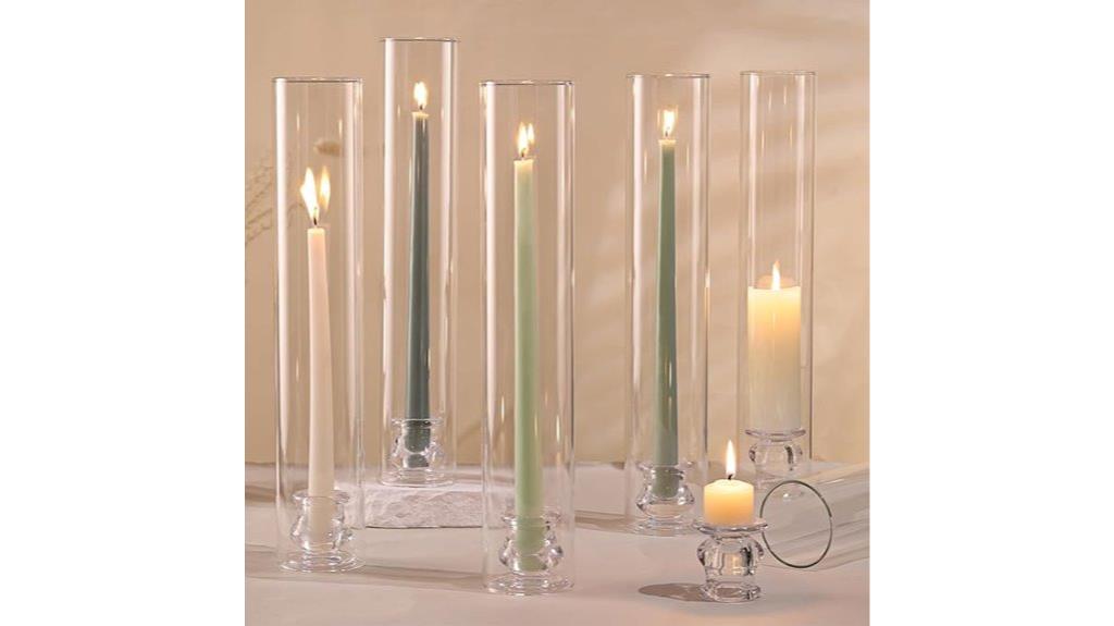 set of six hurricane candle holders