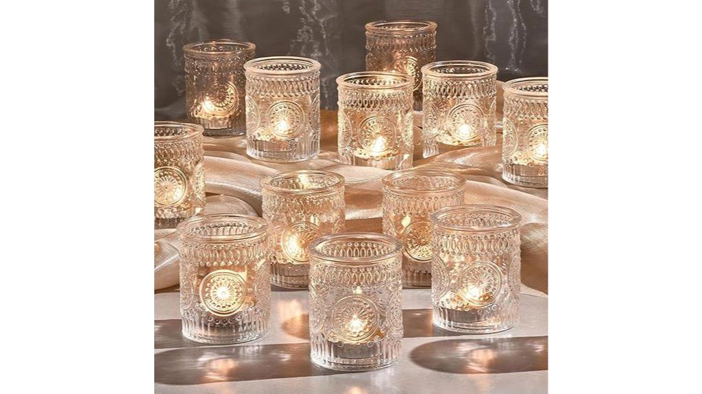 set of thirty glass votive holders