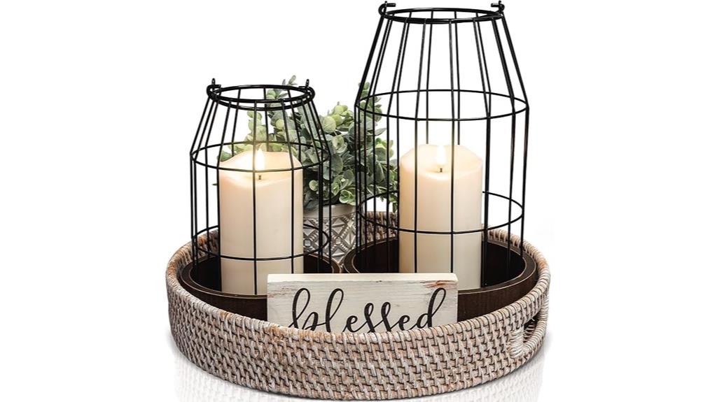 set of two rustic lanterns