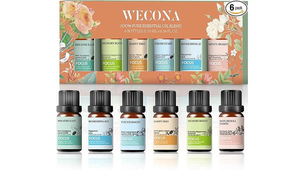 six 10ml essential oils