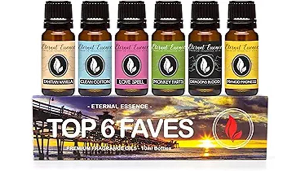 six 10ml scent oils