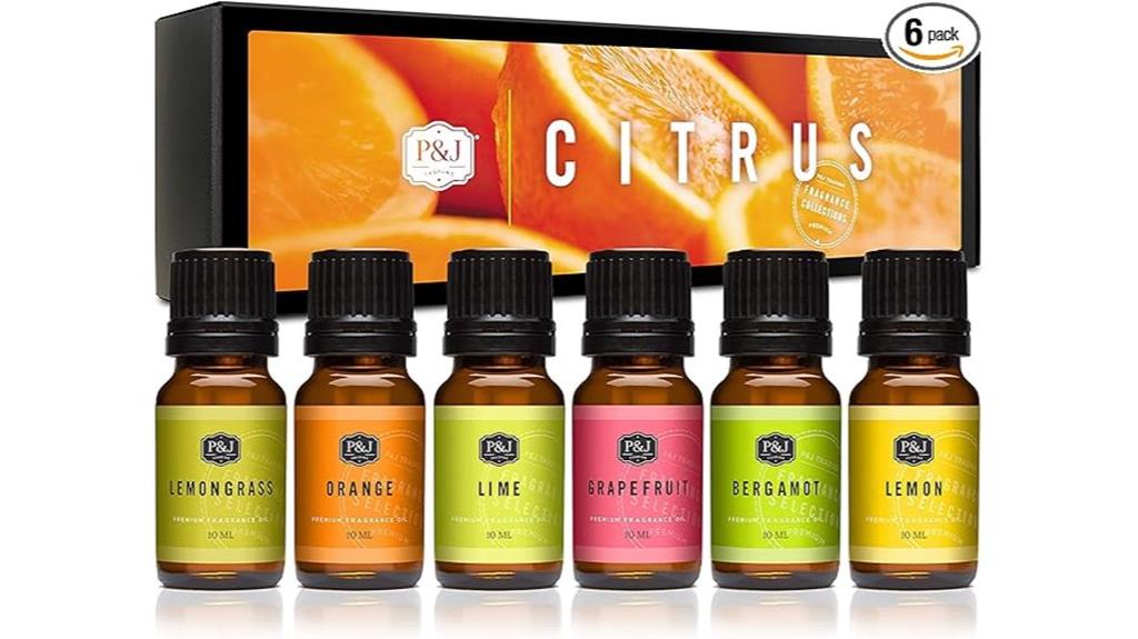 six citrus fragrance oils