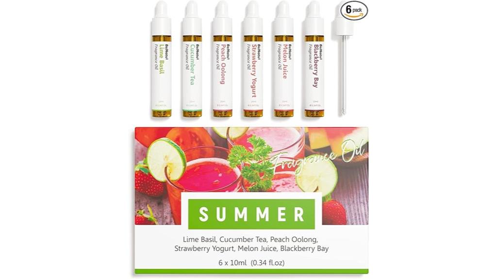 six fragrance oil set
