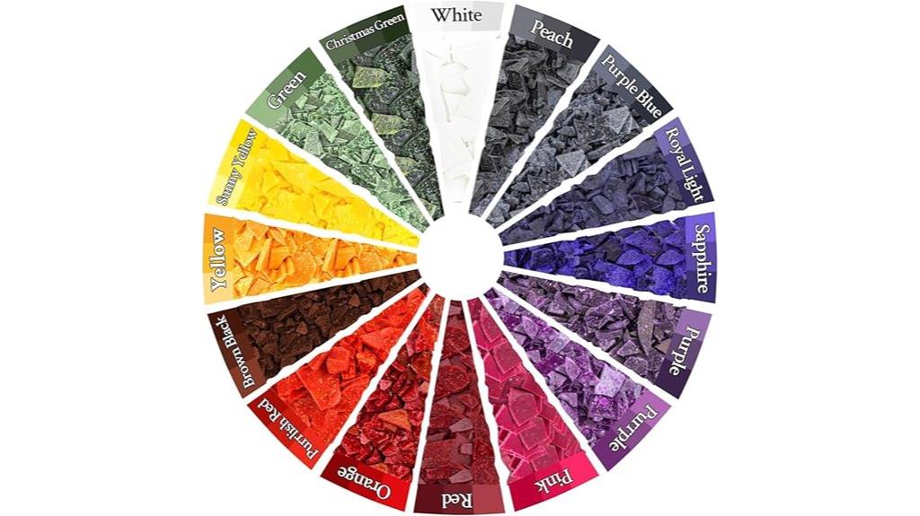 sixteen colorful candle dyes