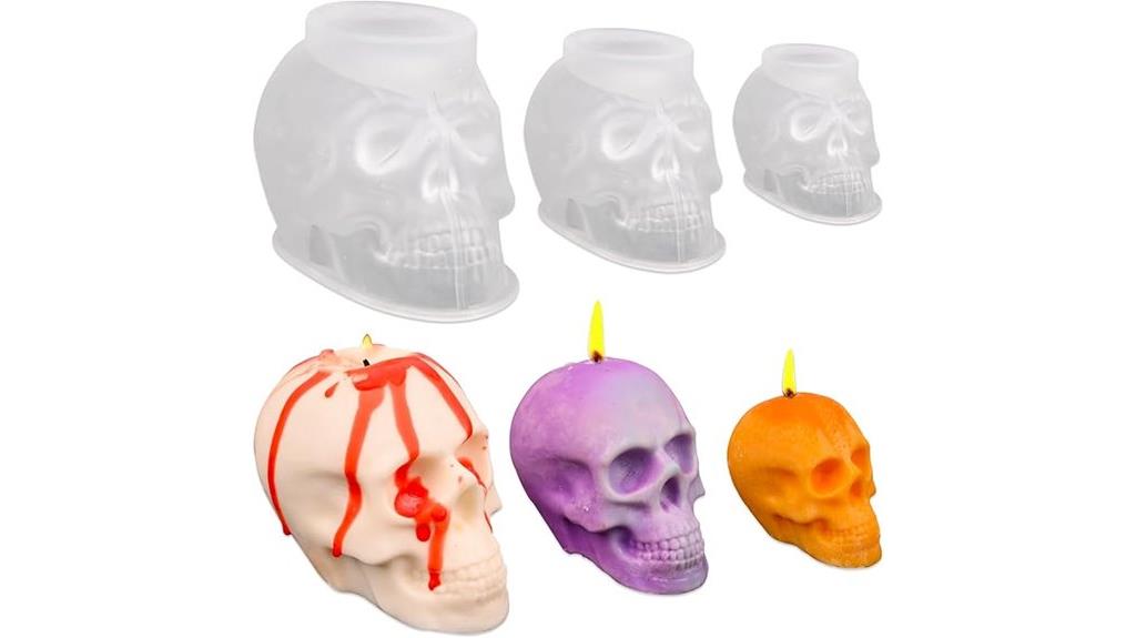 skull candle mold set