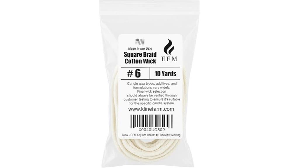 square braid cotton wick