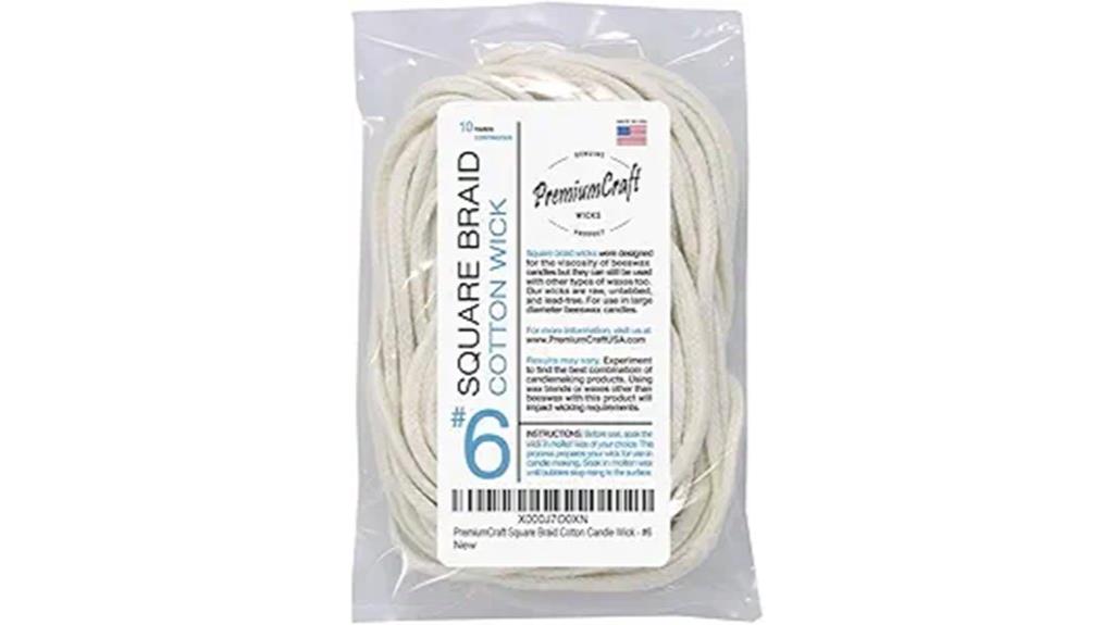 square braid cotton wick