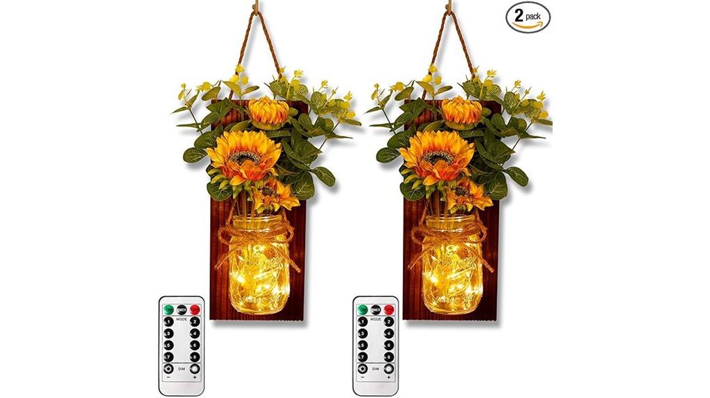 sunflower wall sconces set