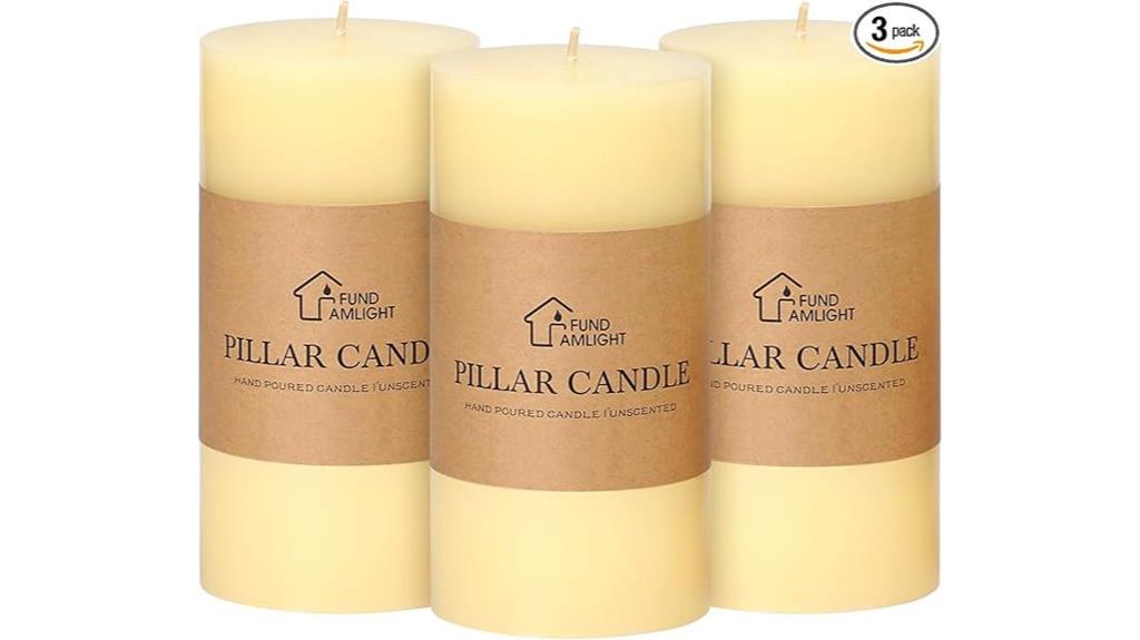 three ivory candle set