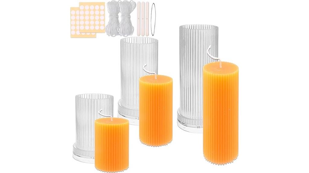 three stripe candle molds