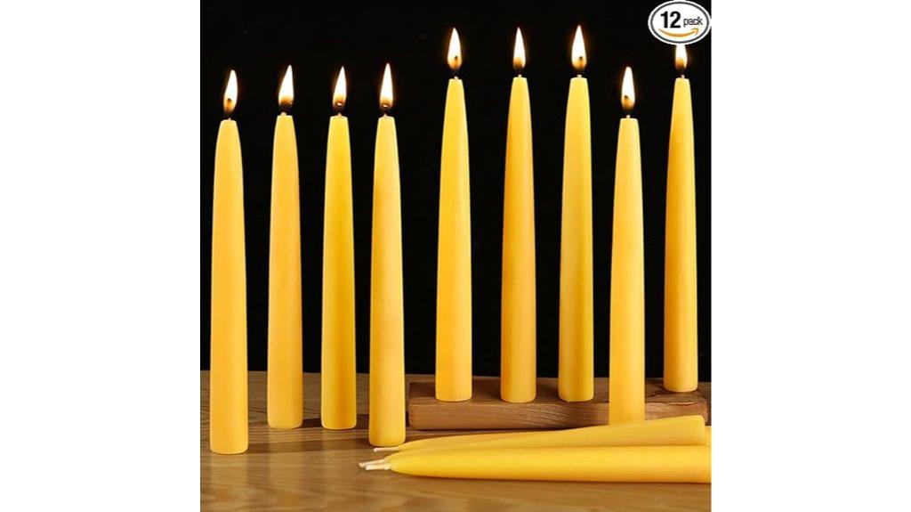 twelve pack beeswax tapers