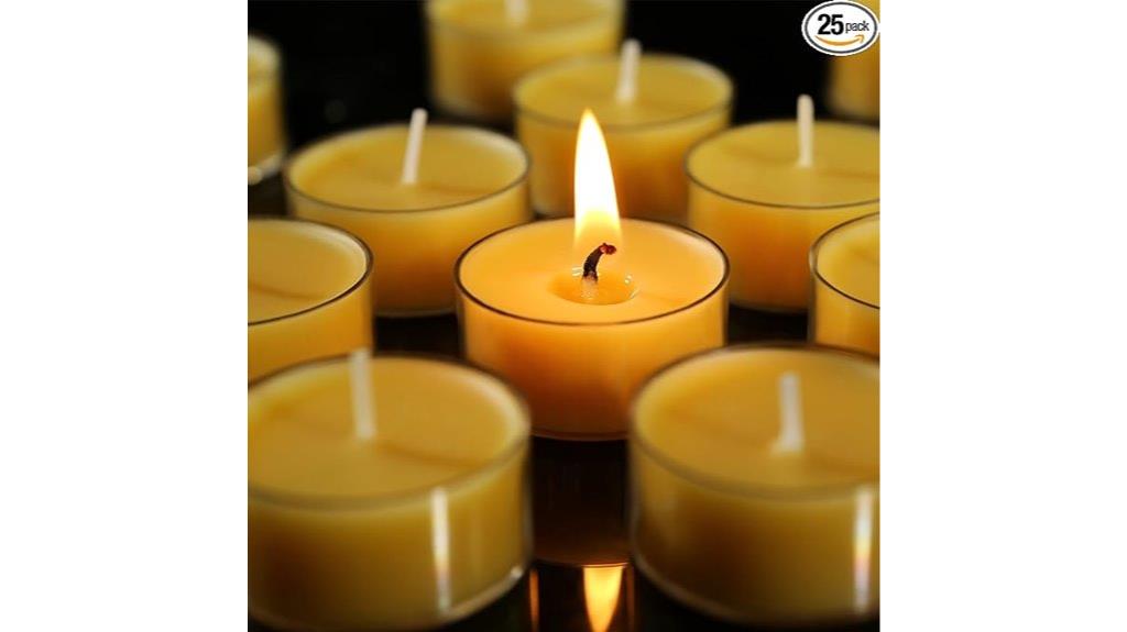 twenty five beeswax tealights