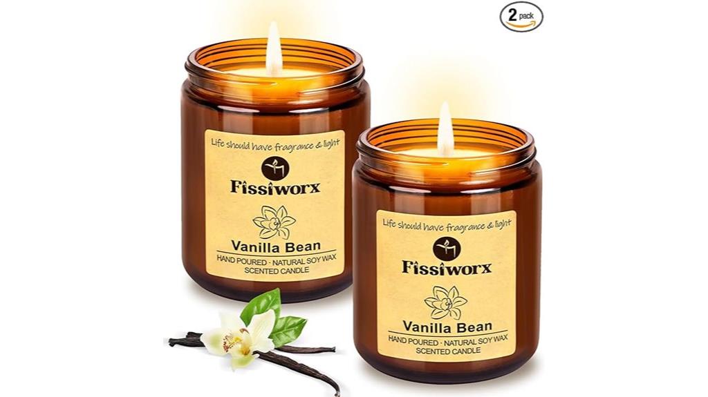 two vanilla candle set