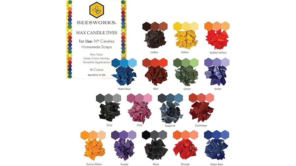 vibrant 16 color candle dyes