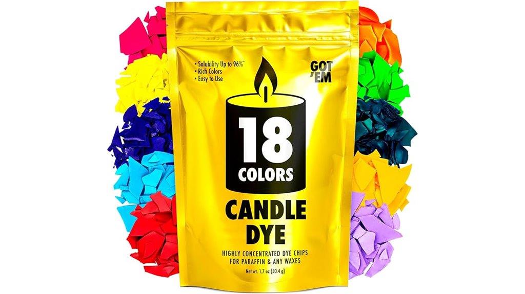 vibrant candle dye flakes