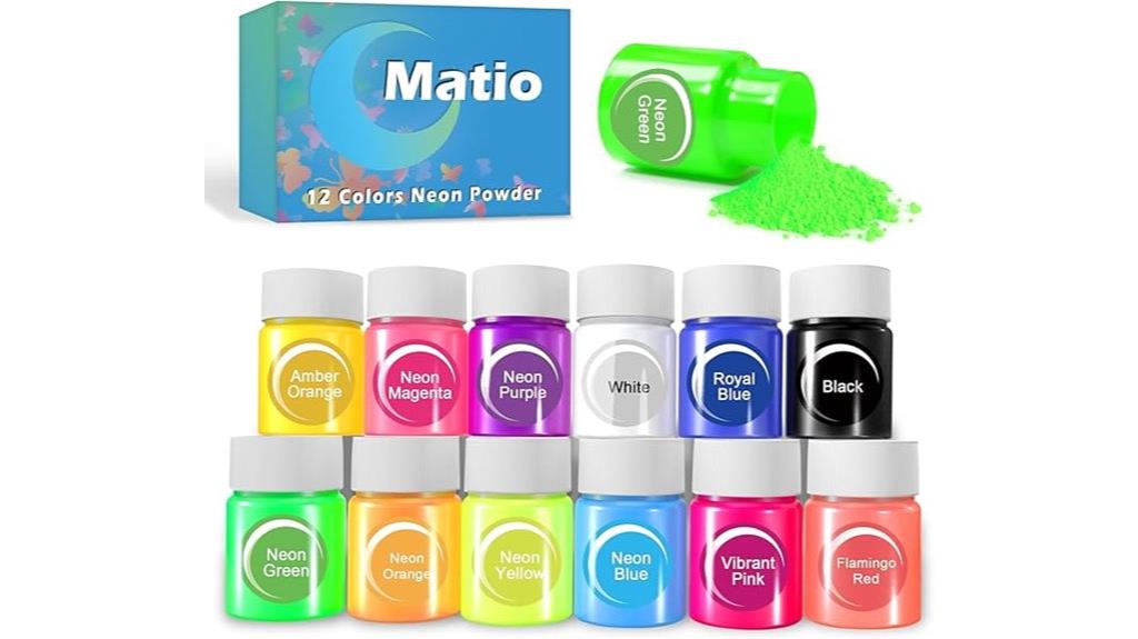 vibrant neon pigment set