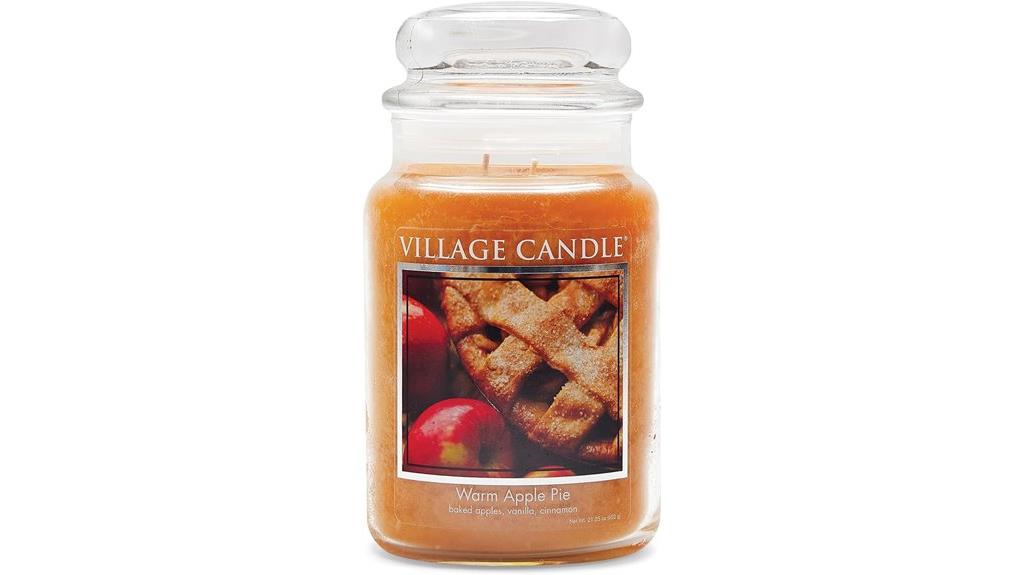 village candle warm apple pie