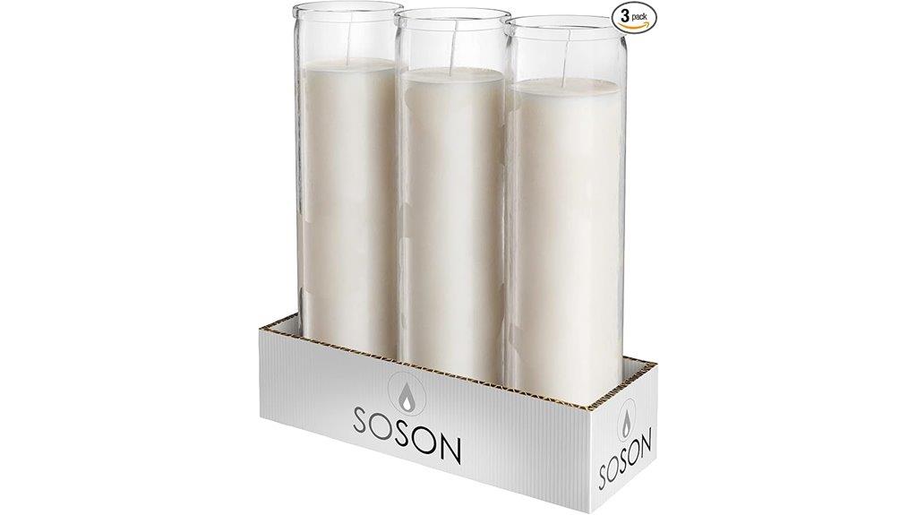 white pillar candle set