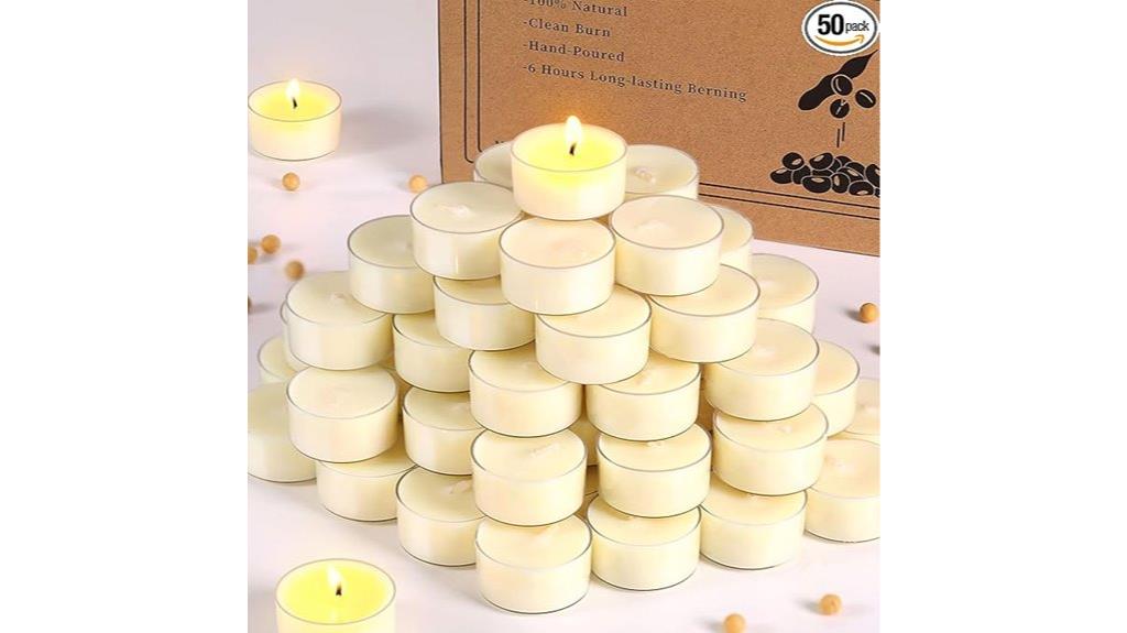 white unscented soy candles
