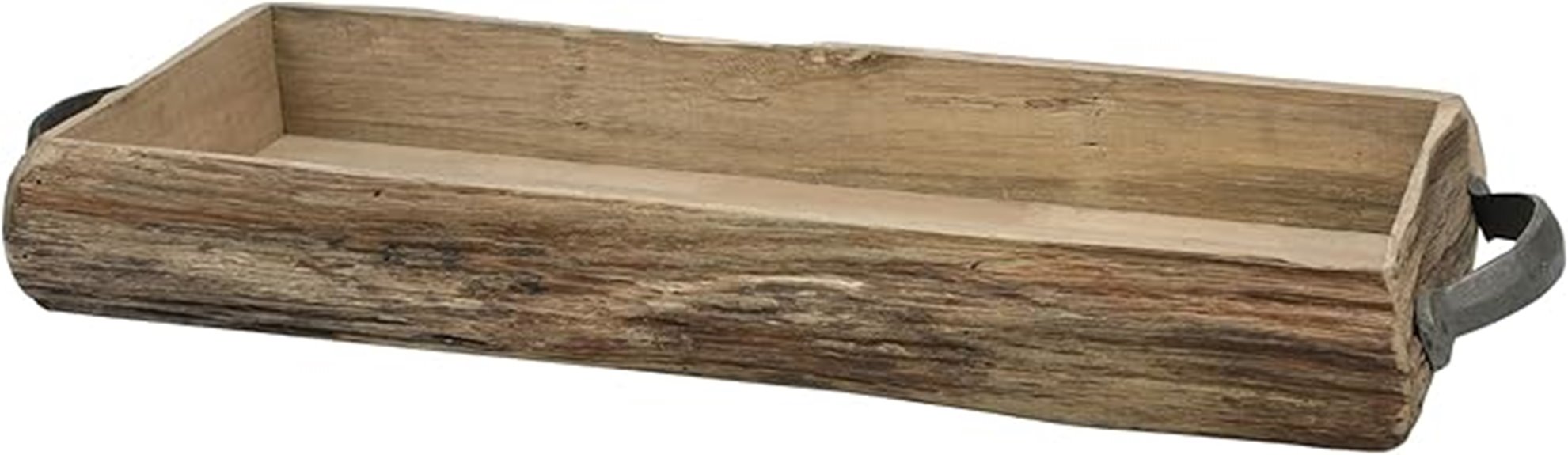wooden bark tray with handles