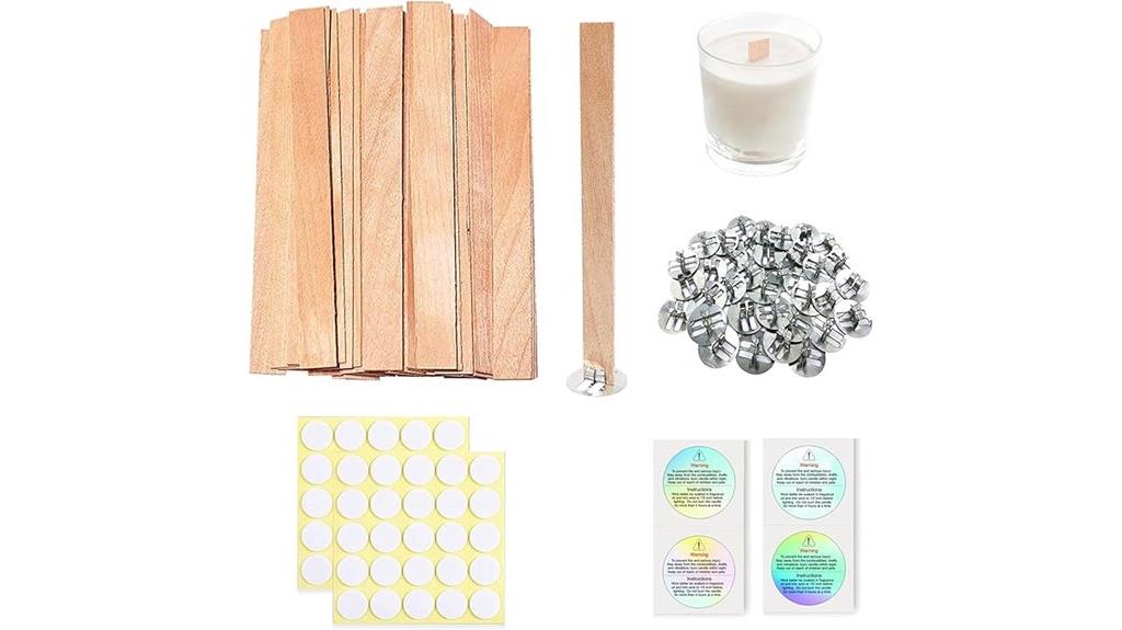 wooden candle wick set