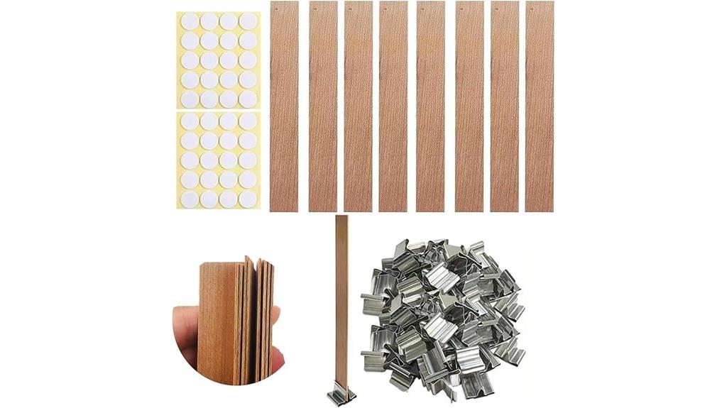 wooden candle wick set