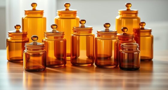 amber glass candle jars