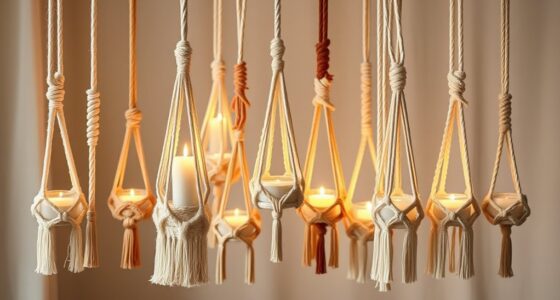 boho macram candle holders