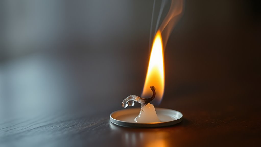 candle flames burning process