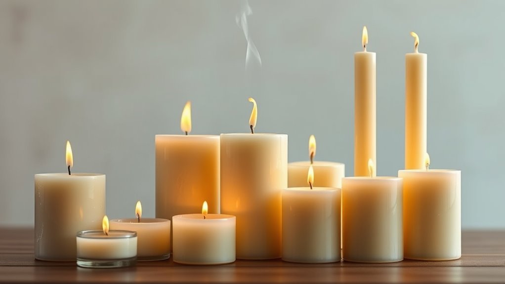 candle size shape materials