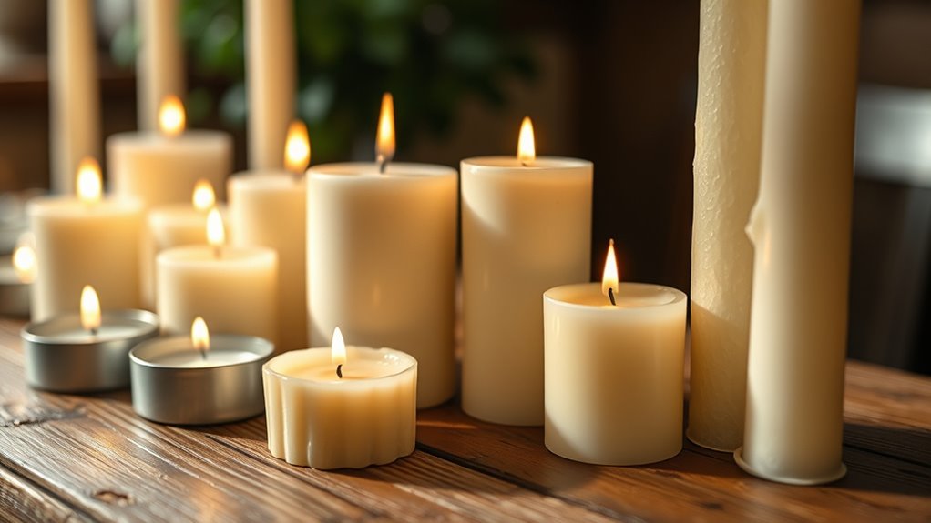 candle sizes and types