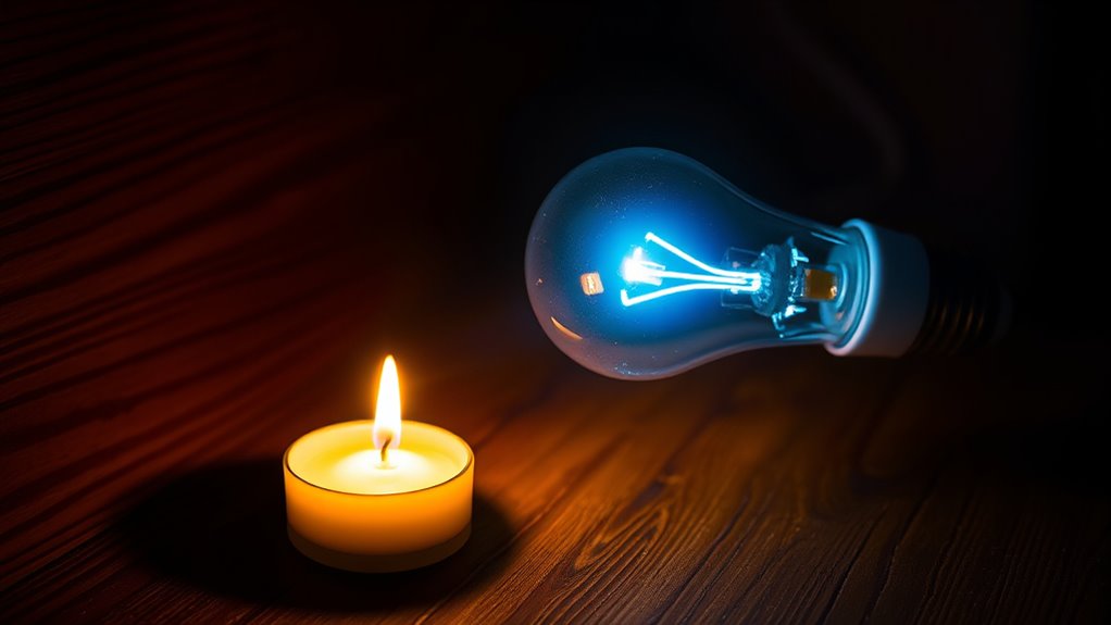 candle vs electric light