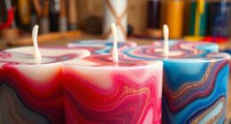 colorful swirled candle making