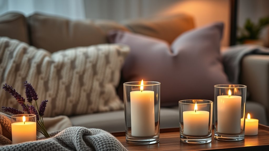 create calming candle ambiance