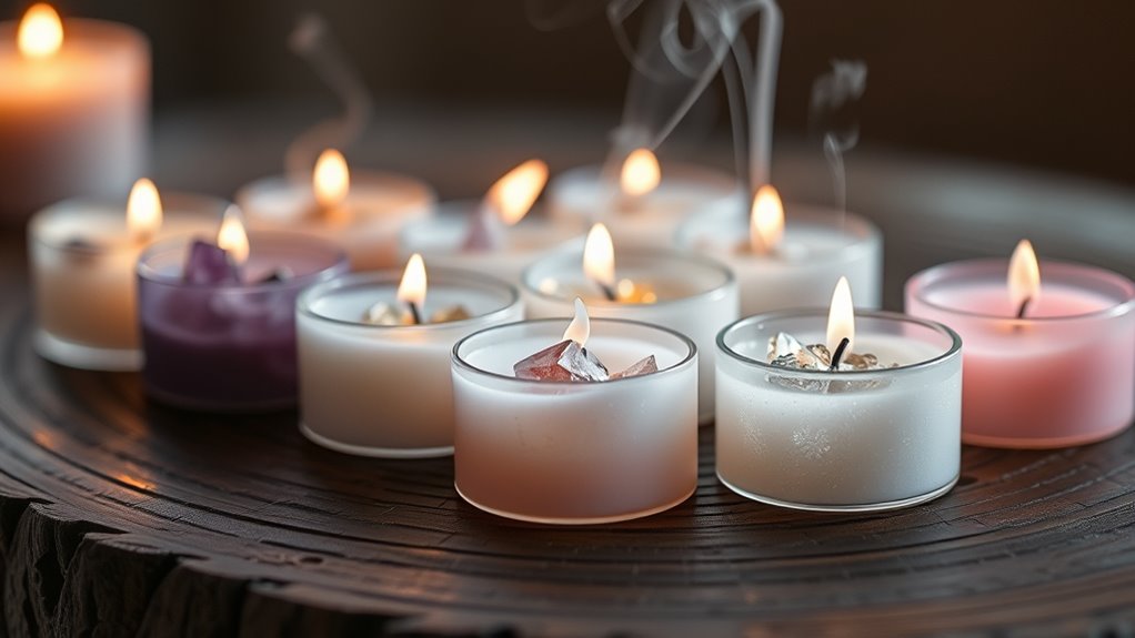 crystal infused intention candles