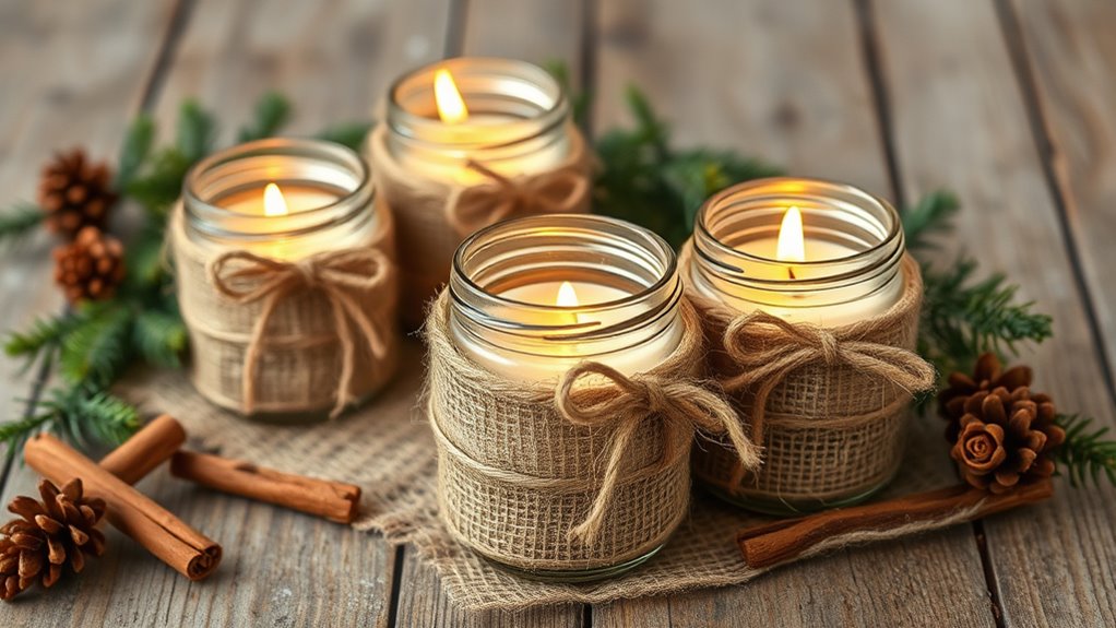 diy rustic candle holders