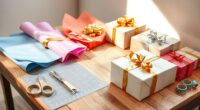 elegant gift wrapping setups