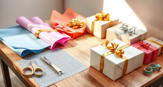 elegant gift wrapping setups