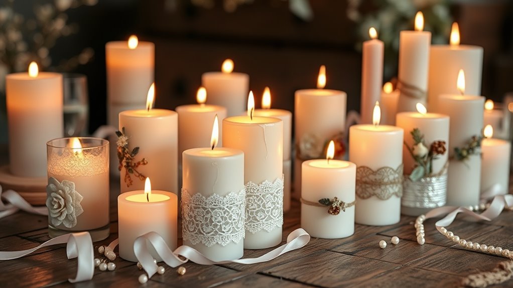 elegant personalized candle embellishments