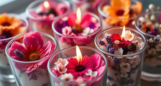 elegant pressed flower candles