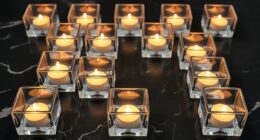 elegant square glass candle holders