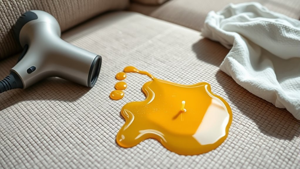 gently remove wax residue