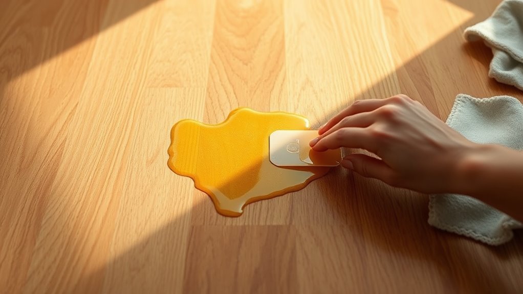 gently remove wax residue