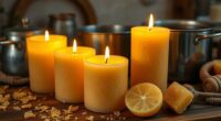 homemade beeswax candle making