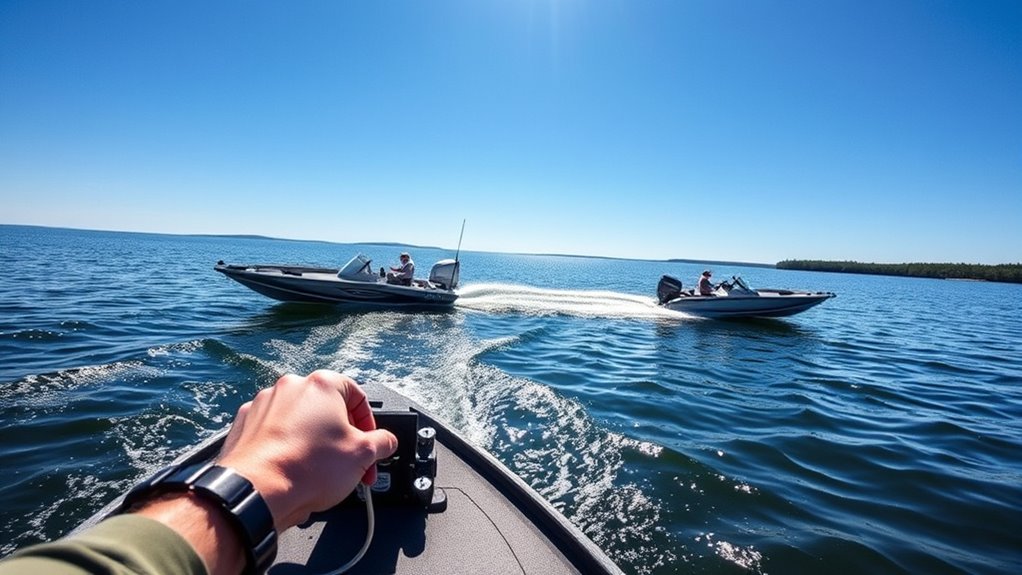 large lake bait boat features