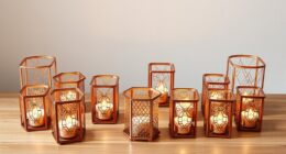 modern copper candle holders
